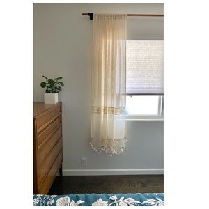 Knit cotton crochet curtain